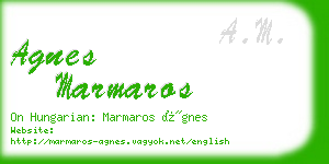 agnes marmaros business card